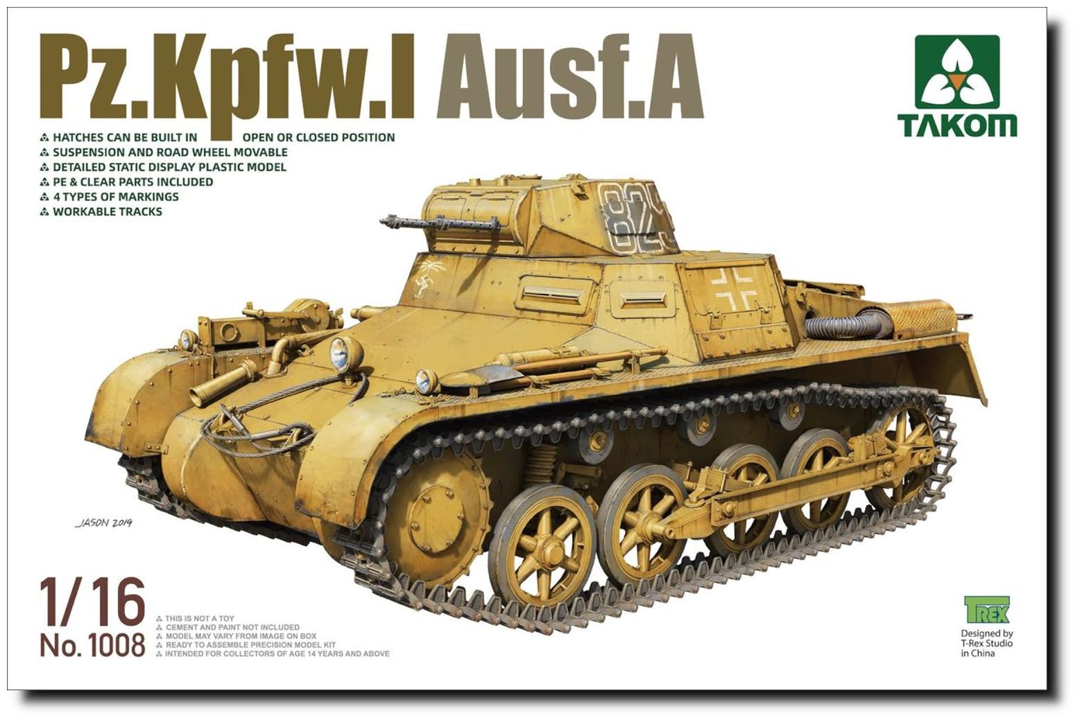 

Takom 1/16 Німецький Танк I Ausf. Пластикова модель TKO1008