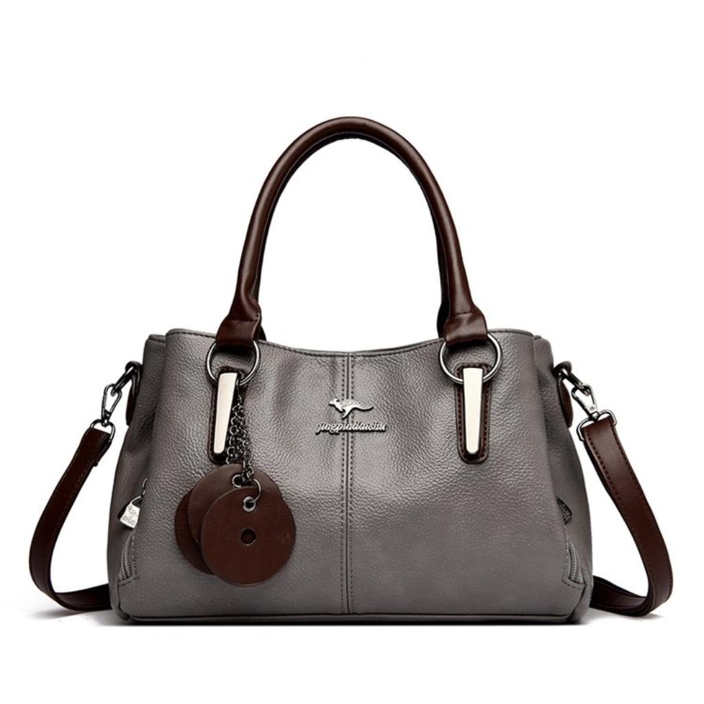 Shoulder Bag Women Faux leather Adjustable Strap Multi Pocket Office Daily