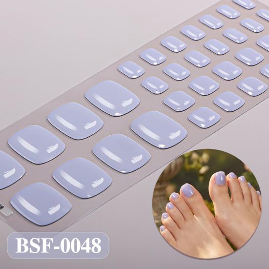 Gel Toenail Strips with File Easy Apply Remove No LED Lamp Needed Adhesive Nail Sticker Home Manicure DIY Toe Nail Polish Wrap