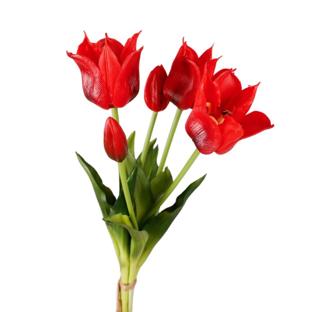 with Leaves Fake Tulip Flowers Real Touch Faux Flowers Living Room Desktop
