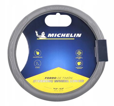 MICHELIN Steering Wheel Cover Gray 36.8-39.4cm For Car