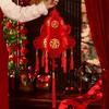 Flocking Chinese New Year Red Lanterns Traditional Blessing Spring Festival Lantern Pendant Handmade Fu Character Lantern