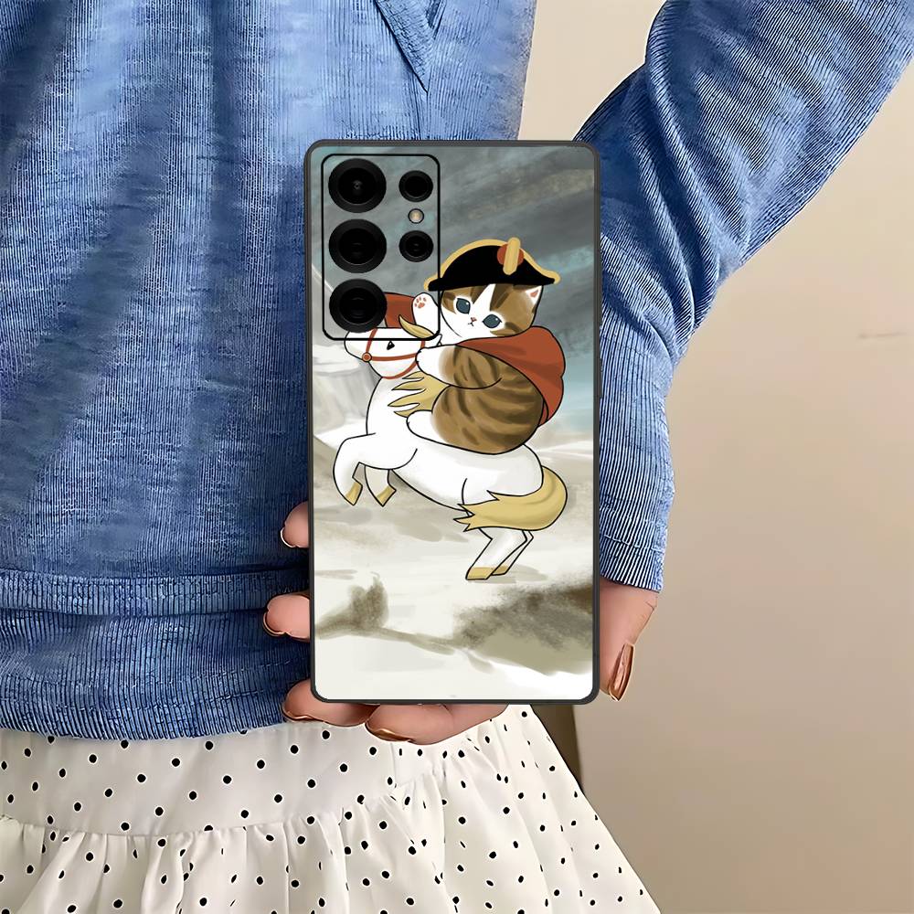 

M-Mofusand Cute Shark Cat Phone Case For Samsung S 24 Fe 25 Ultra Plus 20 Lite 21 30 22 23 24 22 Ultra 5G Fundas Samsung S24fe
