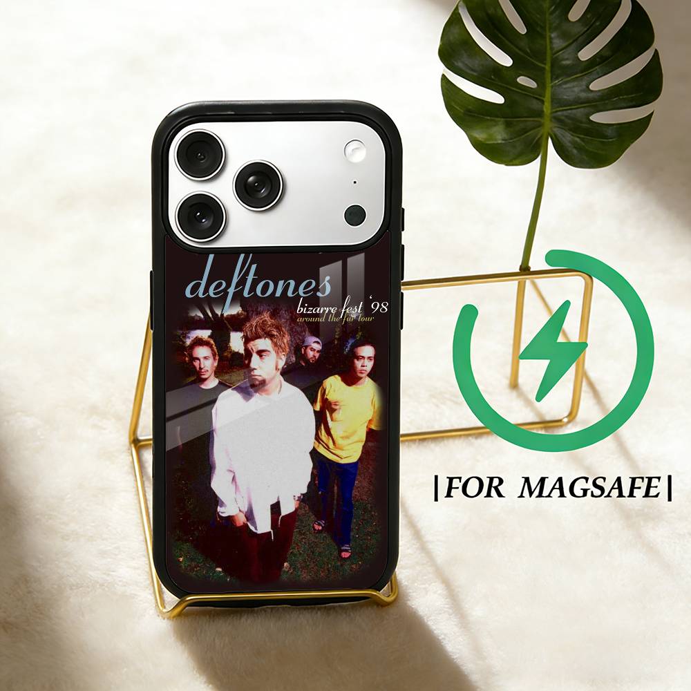D-Deftones Band  Phone Case For iPhone 17 16 15 14 13 12  Pro Max Plus for Magsafe Mirror Wireless Magnetic Cover