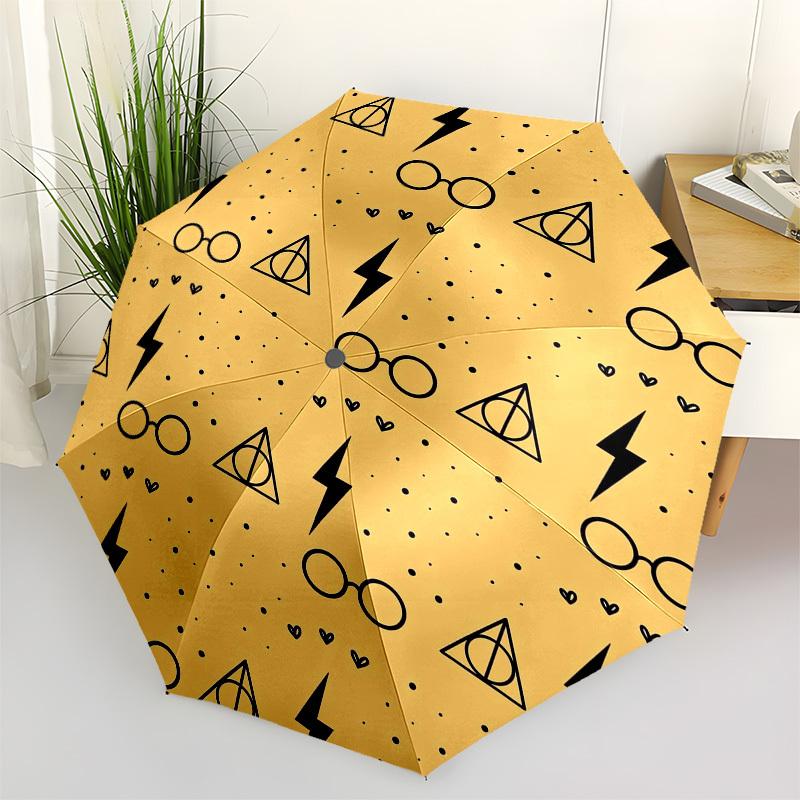 1pc Harry Potter Glasses Lightning Bolt Pattern Umbrella with Plastic Handle,Suitable for All Seasons Travel Outdoor Multi-functional UmbrellaDCS019