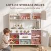 Children's Wooden Kitchen with Stainless Steel Utensils