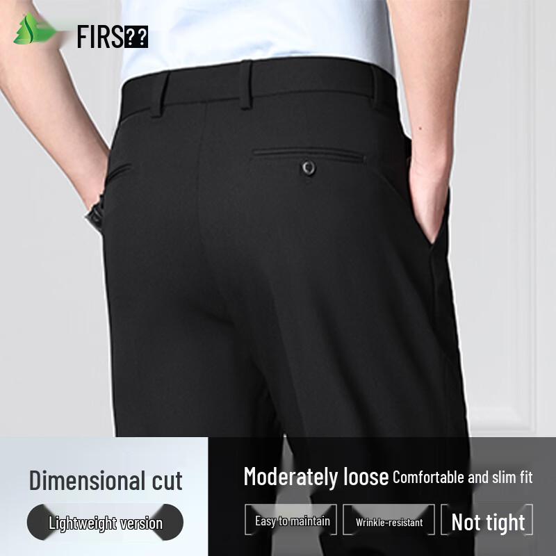 FIRS Men s High-Elastic Lightweight Straight-Leg Casual Business Pants 38