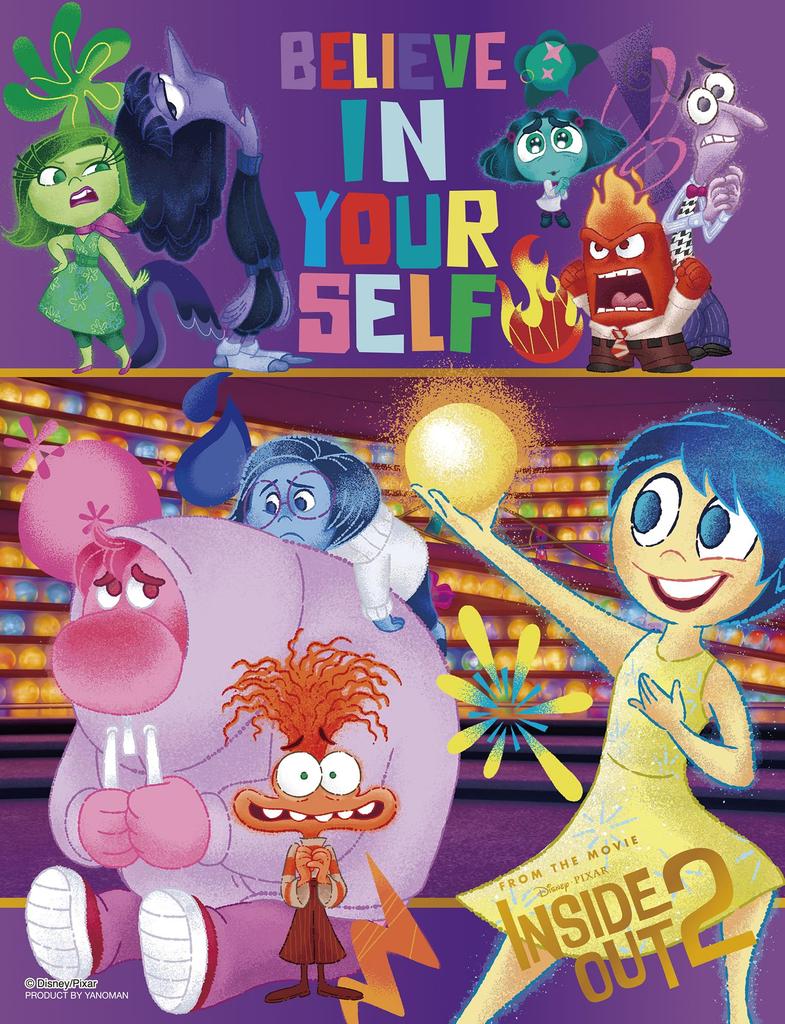 Yanoman [Made in Japan] 300-Piece Petit Petit Light Jigsaw Puzzle Disney Colorful GoldInside Out 2 (16.5x21.5cm) 42-121 Pieces with Invoice Postcard,