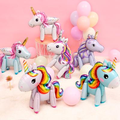 Children 'S Day Baby Shower Cute Cartoon Multicolor Unicorn Balloons Scene Arrange Birthday Party Helium Baloons Party Decoration 