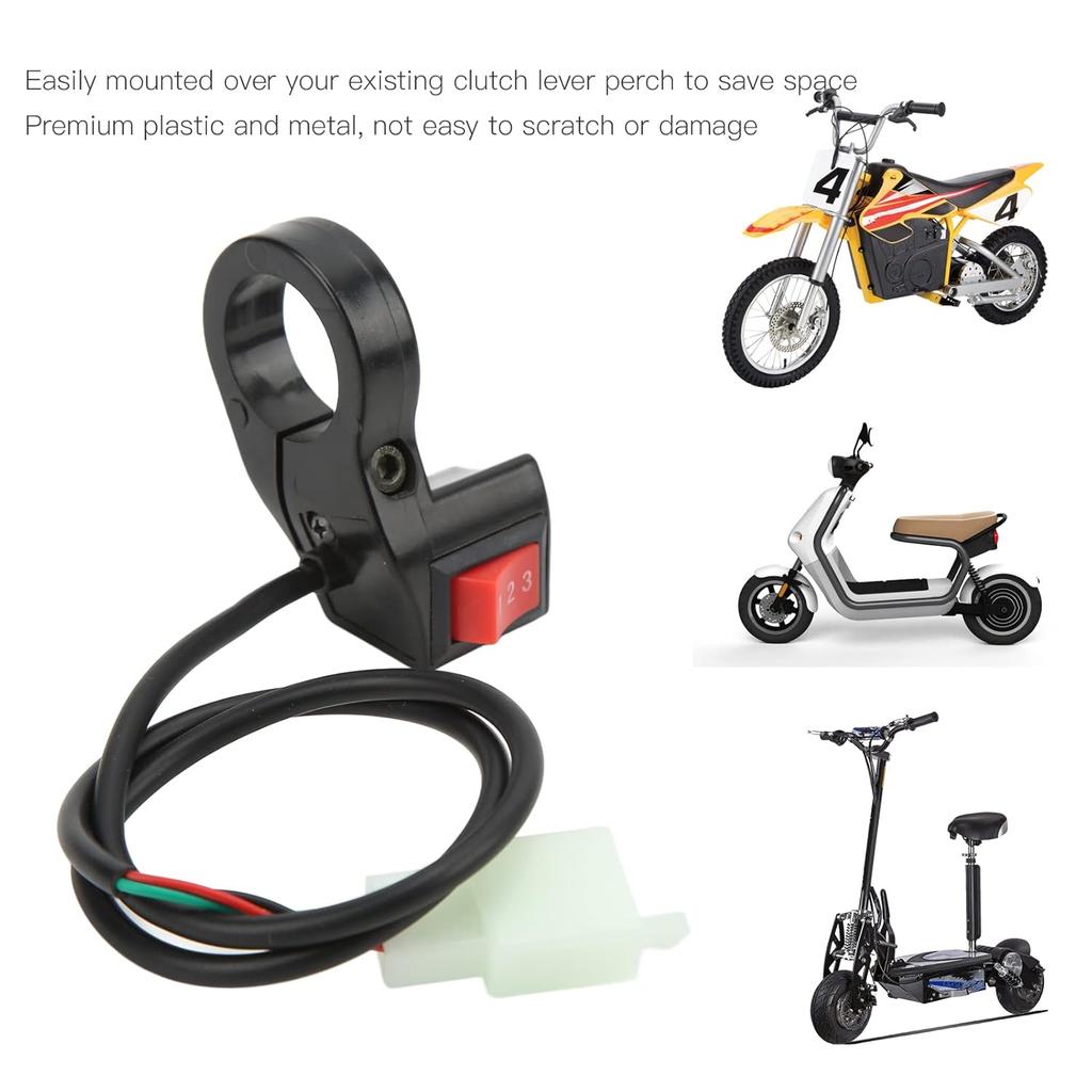 Aramox Handlebar Control Switch Fit for Electric Offroad Motorcycle Modification, 22mm 3 Speed Handlebar Control Switch