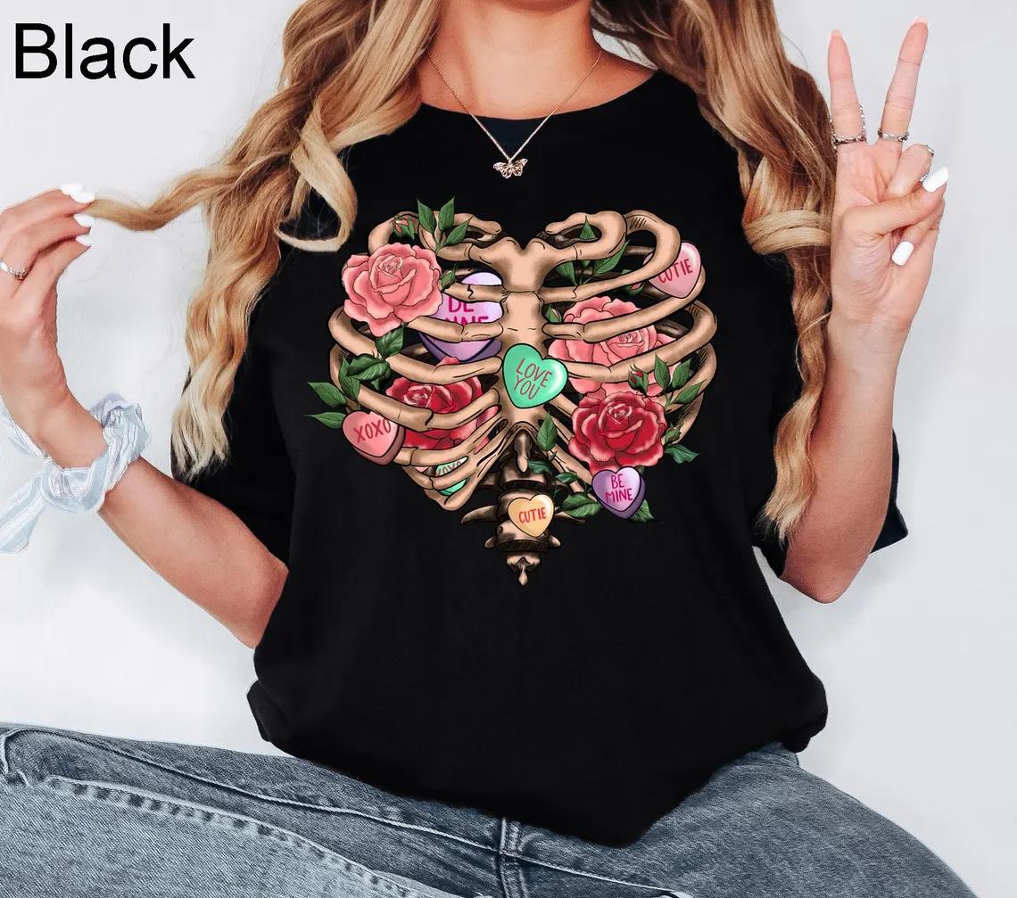 Valentines Day Skeleton Plant Body Tshirt Be Mine Sweatshirt Valentines Day Shirt Heart Sweatshirt Valentine Day Lover Shirt S