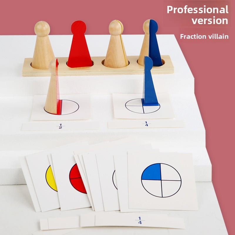 Holz-Bruchkognitionsspielzeug für Vorschulkinder und Grundschüler, pädagogisches Mathe-Lernwerkzeug
