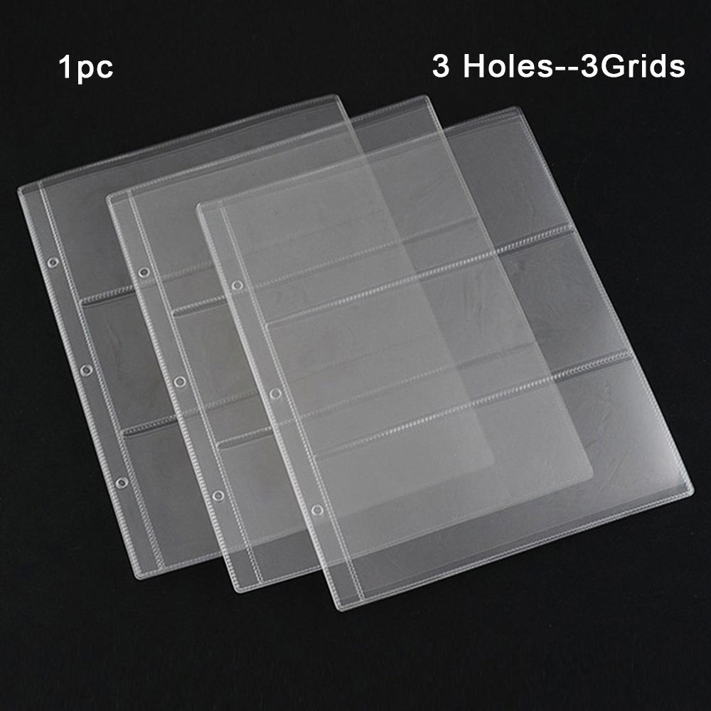 

1 Sheet Coin Pocket Pages 9 Holes/3 Holes Coins Collecting Inserts Sleeves Binder Protector For Silver Bill Penny Stamp Currency