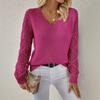 2026 Spring and Autumn New Hollow Knit Sweater for Women, V-neck Pullover, Long Sleeve