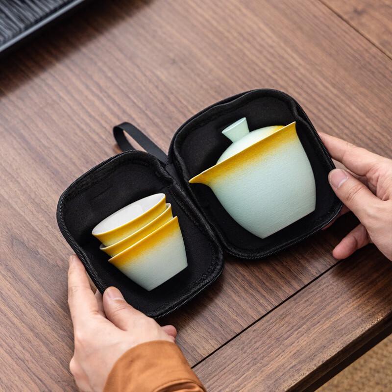 Portable Ceramic Kung Fu Travel Tea Set