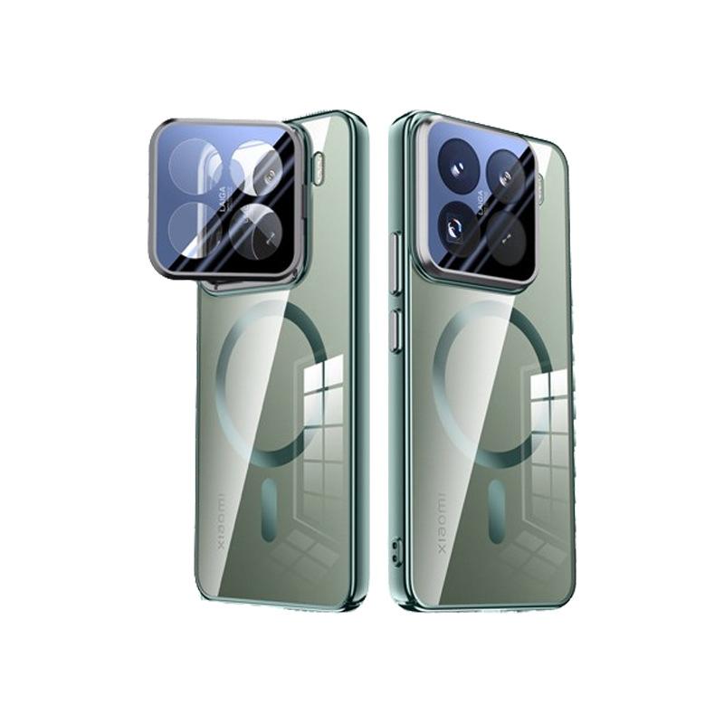 Suitable for Xiaomi 15pro Mobile Phone Case Lens Bracket Full-inclusive Xiaomi Anti-fall 15 Electroplated Transparent Por Magnetic Suction Men