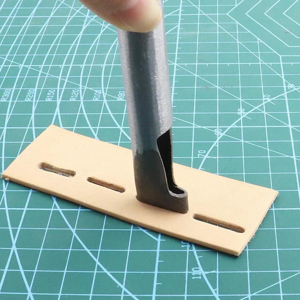 6 stk 2 mm bredde Lær Oval Form Hullslag Stål Håndverk Hul Hullslag Lærverktøy Lærbelte Hullslag DIY-verktøy