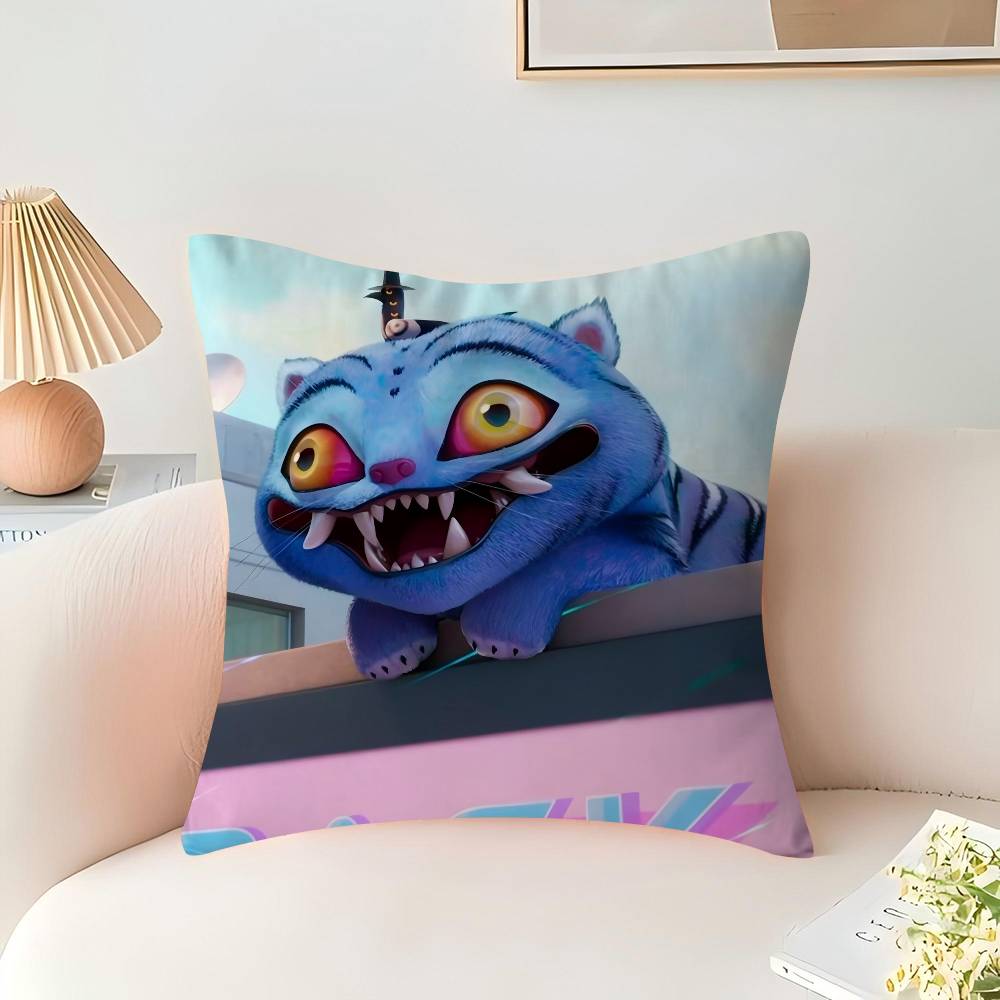 KPop Demon Hunters Tiger Pillow Gift Home Office Decoration Bedroom Sofa Car Cushion Cover Case 45x45