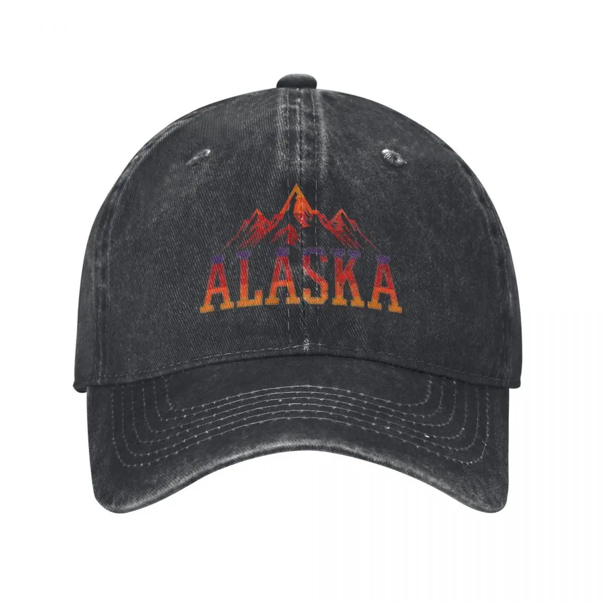 

Бейсболки Alaska Colorado Mountains Vintage Distressed Washed USA Snapback для мужчин и женщин Outdoor All Seasons Adjustable Hats Adjustable чёрный