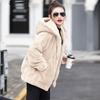 Flannel Hooded Jacket for Women, New Loose Plush Warm Jacket for Winter, Long-sleeved and Fleece Short Jacket