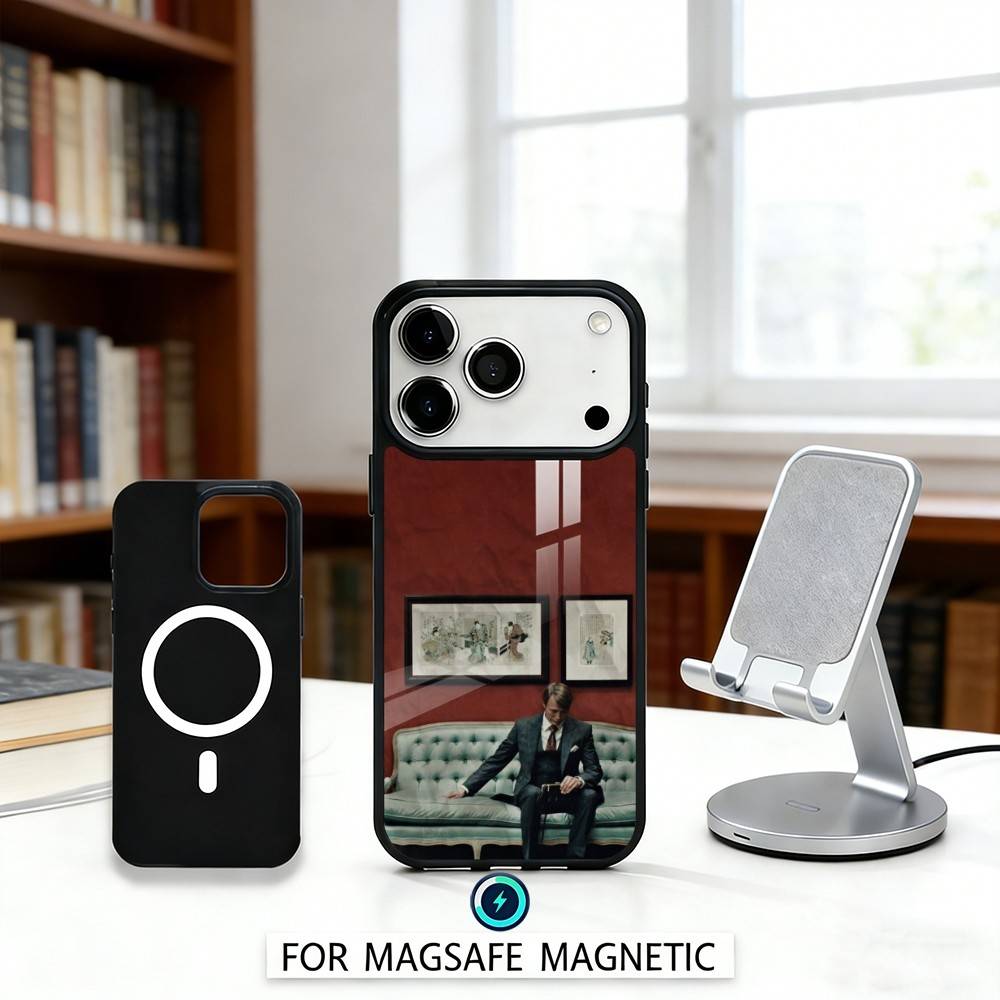 M-Mads M-Mikkelsen H-Hannibal Phone Case Magnetic For iPhone17 16 15 14 13 12 Pro Max For Magsafe Wireless Charging Cover