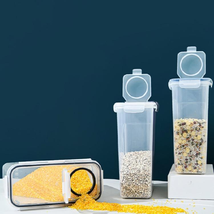 Multipurpose 4L Clear Food Storage Bin With Sealed Lid For Bulk Grains Bean And Kitchen Supplies