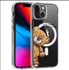 Tilting Bear Magnetic Transparent Full Coverage Case for iPhone 15/16/17 Pro Max