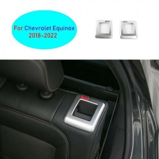 Fit For Chevrolet Equinox 2018-2022 Matte Silver Rear Seat Adjust Frame Trim 2pc