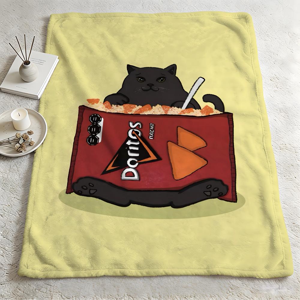 food DDoritoss Throw Warm Soft Flannel Blanket Multiuse for Sofa Bed Camping Travel Nap