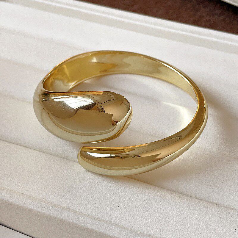 Europe and America Cross Border Wave Cold Wind Open-Ended Bracelet Simple and Exaggerated Stylish Bracelet Accessible Luxury Fancy Bracelet for Women