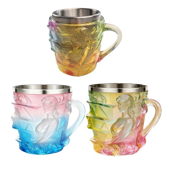 3D Boyalı Kitap Yığını Kahve Kupası Reçine Paslanmaz Çelik Fincan Ergonomik Saplı Dökülmeye Dayanıklı Taban Okuma Kupası