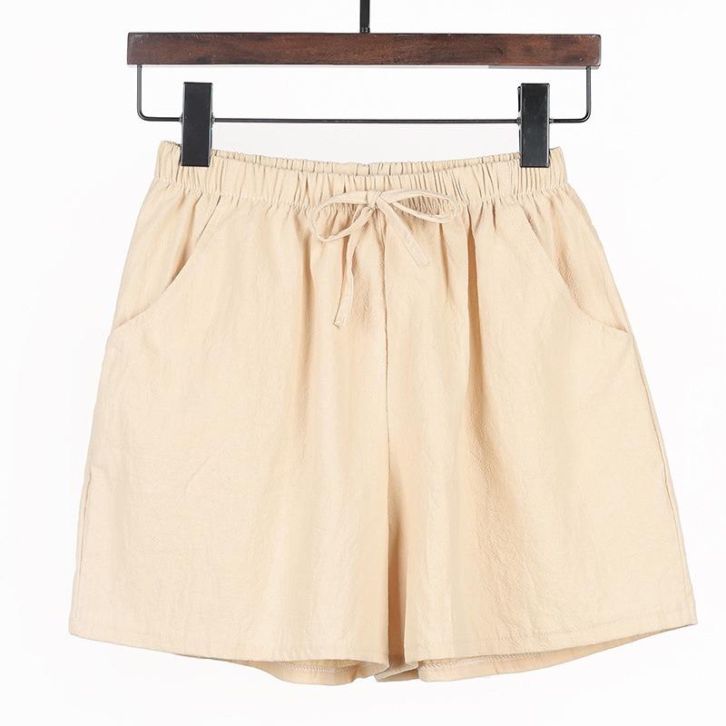 Summer New Loose Linen Cotton and Linen Large Size Student Sports and Leisure Shorts Women's Wide-leg Pants