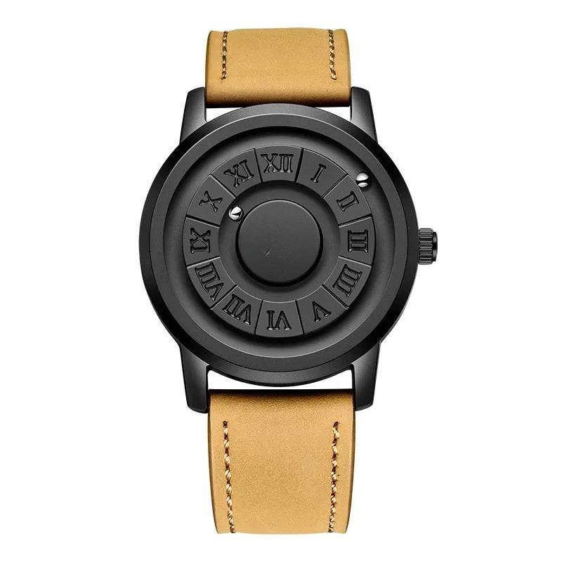 Fashion Leather Watch Men Creative Rolling Pointer Design Watch Men Casual Business Military Men s Quartz WristWatches