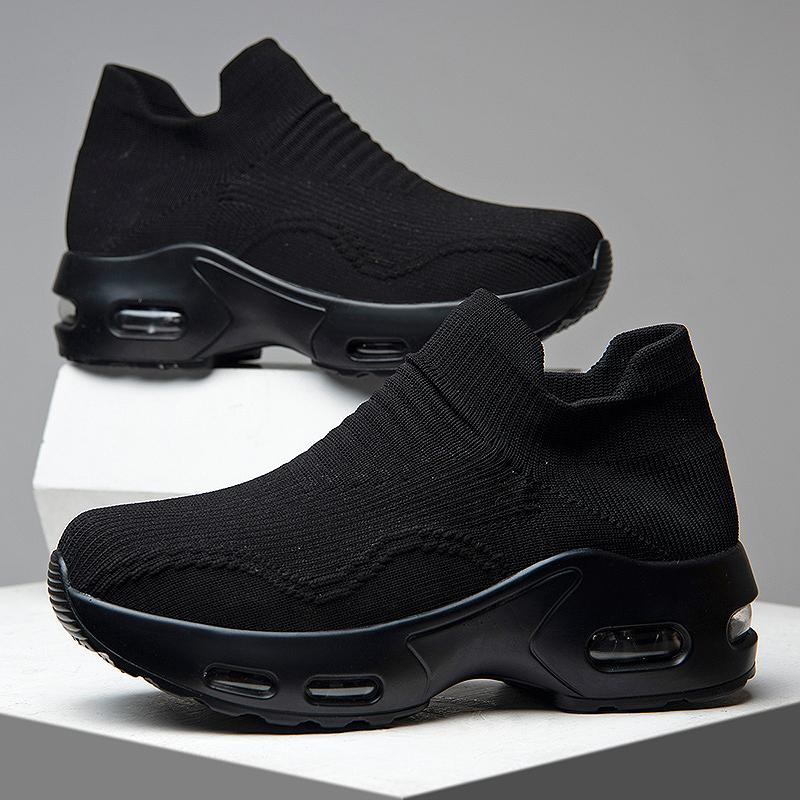 Women Sneakers Fashion Breathable Mesh Casual Shoes Platform Sneakers Men Platform Slip-On Sneakers Walking Running Shoes 35
