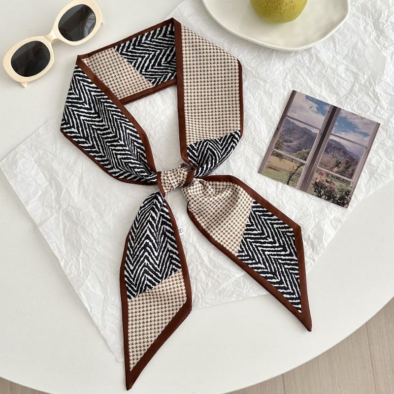 Silk scarf long strip new fashion tie bag ribbon streamer versatile small scarf bow headband headgear decorative belt