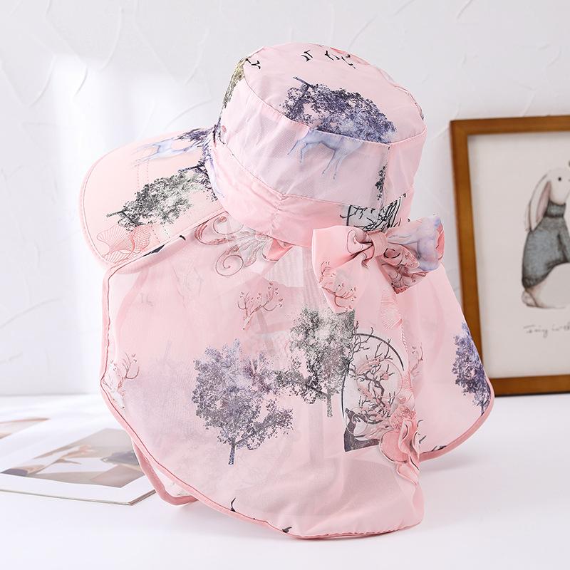 Summer Sun Hat Women's Cycling Outdoor Summer Large Brim Sun Protection Hat Thin Windproof Design