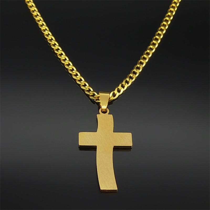 Adjustable Chain Crosses Pendant Necklace Accessory for Men and Women Stainless Steel Versatile Fashion Accessory
