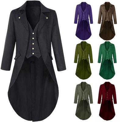 2024 Men's Gothic Steampunk Tailcoat Victorian Overcoat Costume