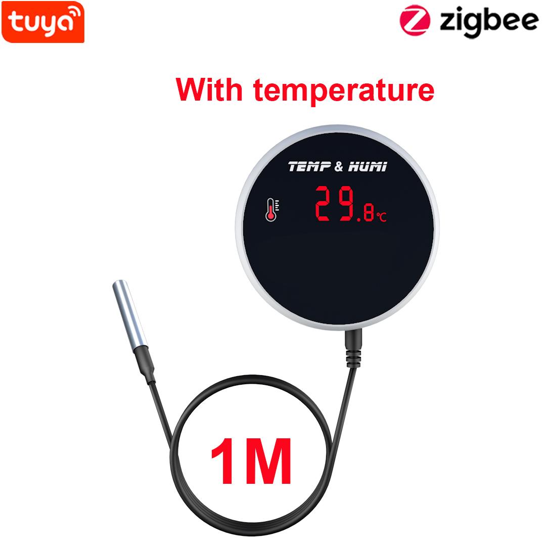 Tuya Smart USB Charging Hygrometer Thermometer with Rechargeable Battery Zigbee Enabled for External Temperature Measurements Zigbee Hygrometer Thermometer бежевый