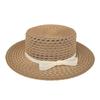 Spring and summer new hollow seaside photo hat women's beach vacation sunshade straw hat big edge flat top sunscreen top hat