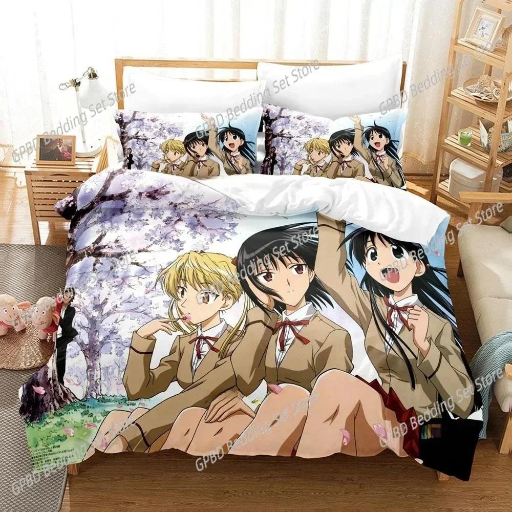 Luxury New 3D Print Anime School Rumble Bedding Set Single Twin Full Queen King Size Bed Set Bedroom Duvetcover Sets Home