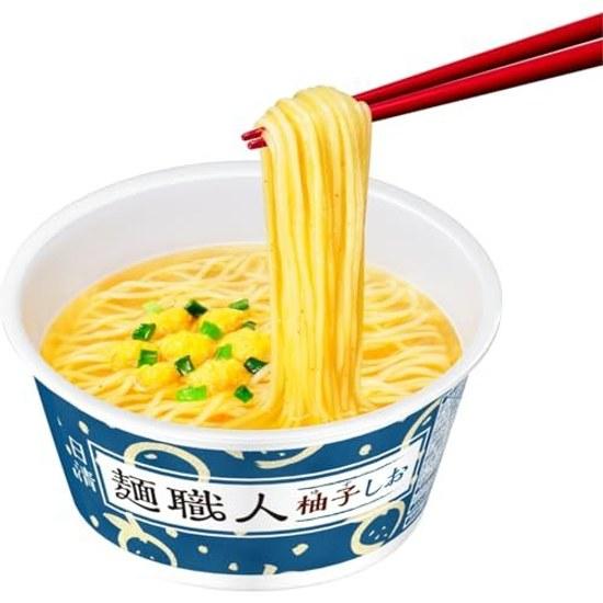 Nissin Men Shokunin Yuzu Shio Verwendet Kochi Schalenpulver Frischeres Aroma Cup Noodles 76g 12 Stück