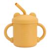 1 Pcs Silicone Sippy Cup Panda Pattern Baby Learning Training Cup Drop Resistant Silicone Sippy Cup with Handles Spout Lid