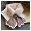 Little Bei 2025 Thickened Autumn & Winter Cross Fur Knit Neck Warmer Scarf