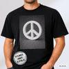 Peace Sign T Shirt, Retro Pixel Art, Dithered Graphic Tee, Comfort Colors 1717
