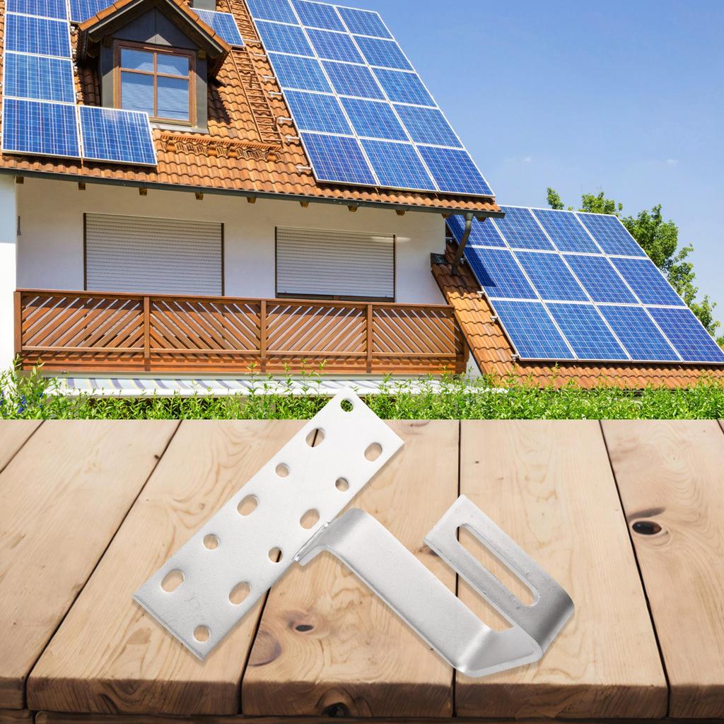 Adjustable PV Roof Hook for Mounting Solar Panels with Stainless Steel Bracket Compatible with Aluminium and Profile Rails