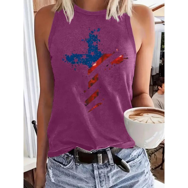 

Женский жилет без рукавов с круглым вырезом, напечатанный на весну и лето S темно-красного