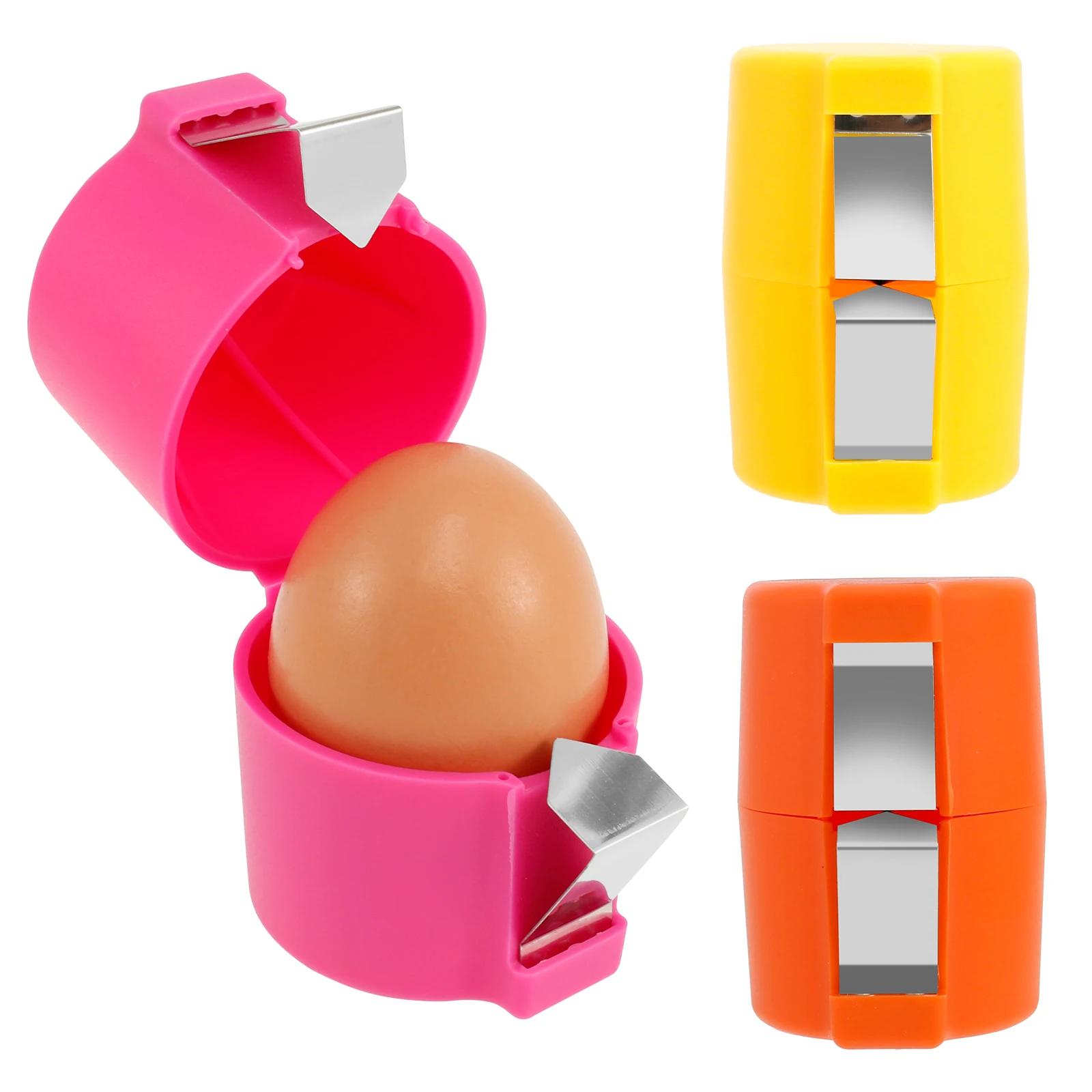 3Pcs Egg Shell Opener Handheld Portable Egg Cracker Tool Effortless Egg Breaker Convenient Egg Shell Cutter Kitchen Accessories