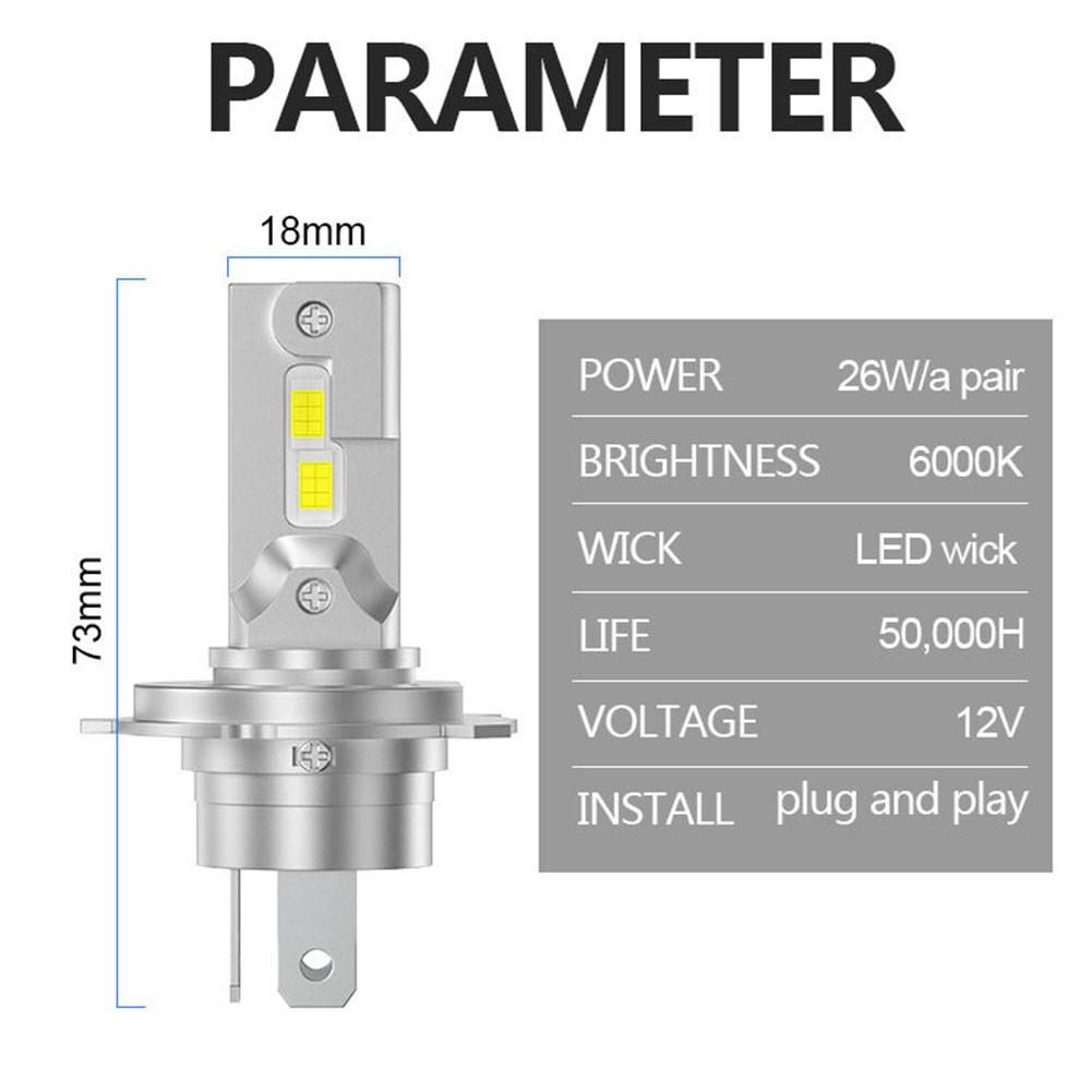 

Efficient Heat Dissipation 6000K Headlight Bulb H4 LED Headlight H6-White Yellow