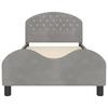 Children s Bed Frame with Headboard Light Grey 80 x 200 cm Velvet